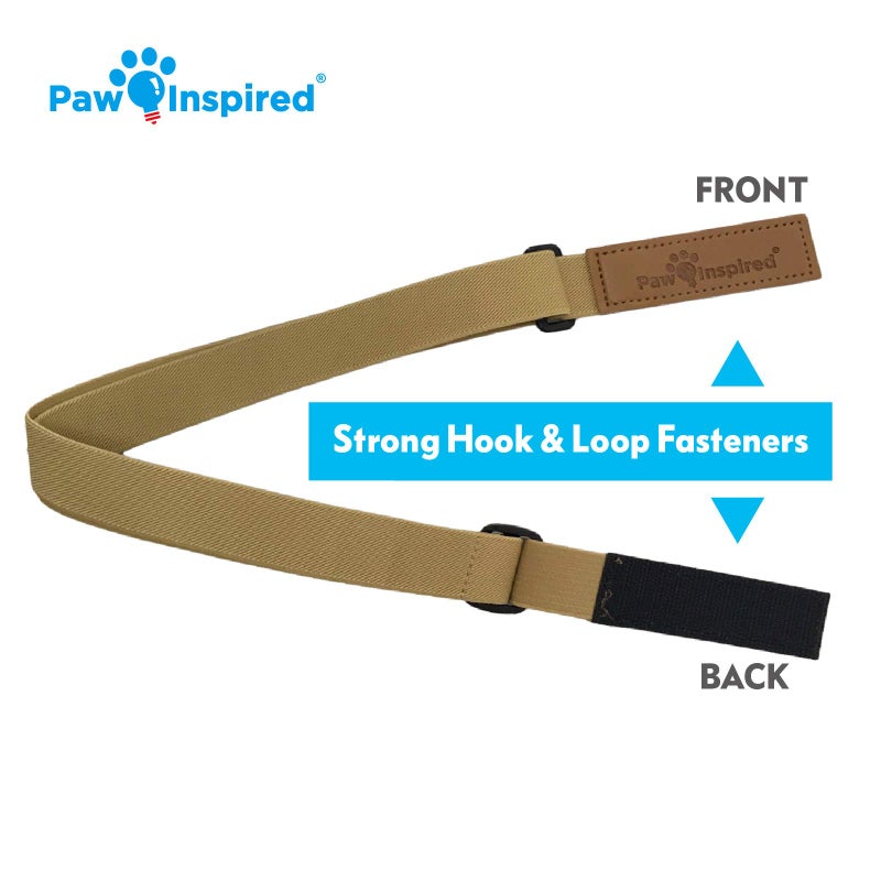 Paw Inspired Dog Diaper Suspenders with Velcro Fasteners | Stretchy Adjustable Suspenders for Female and Male Disposable and Washable Diapers | Fits Small, Medium and Large Size Pets (S/M, Brown) - Image 4